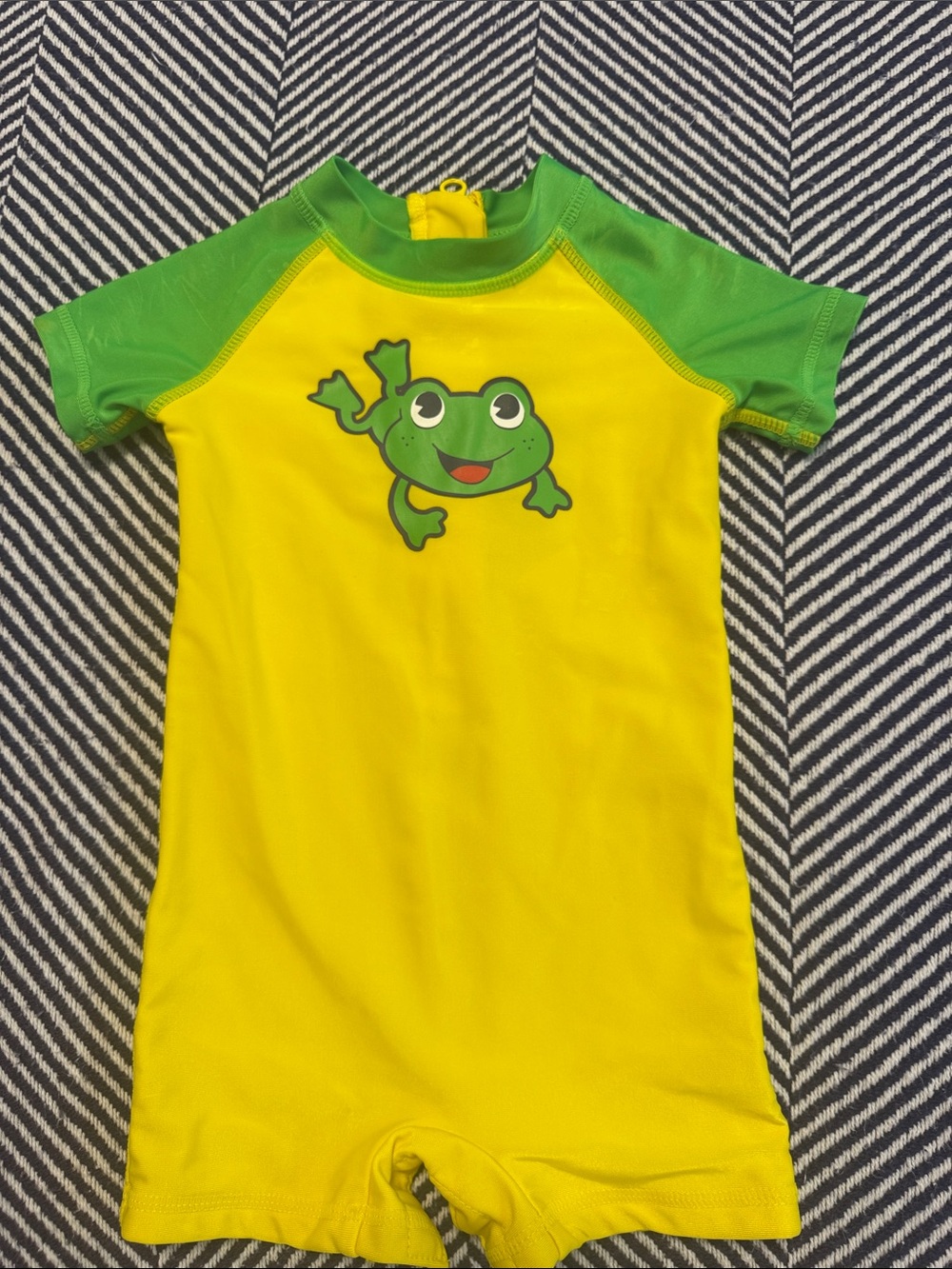 Yellow & Green Frog One-Piece Rash Guard for Kids